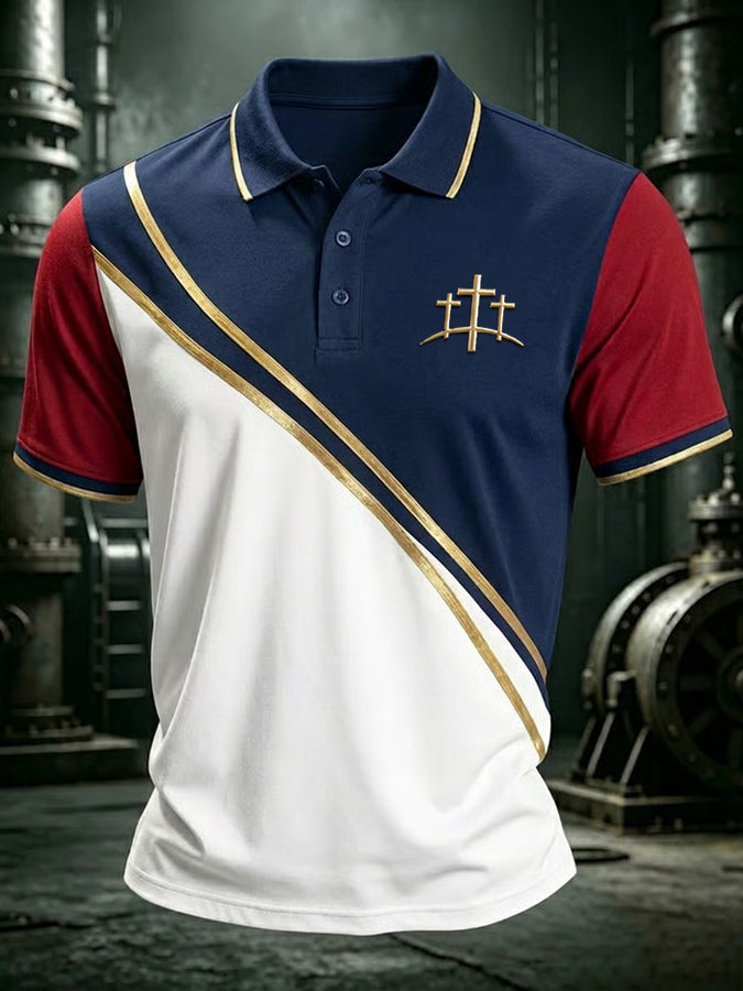 Men's Cross Faith Printed Polo Shirt