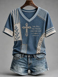 Women's Faith Cross-Print Top