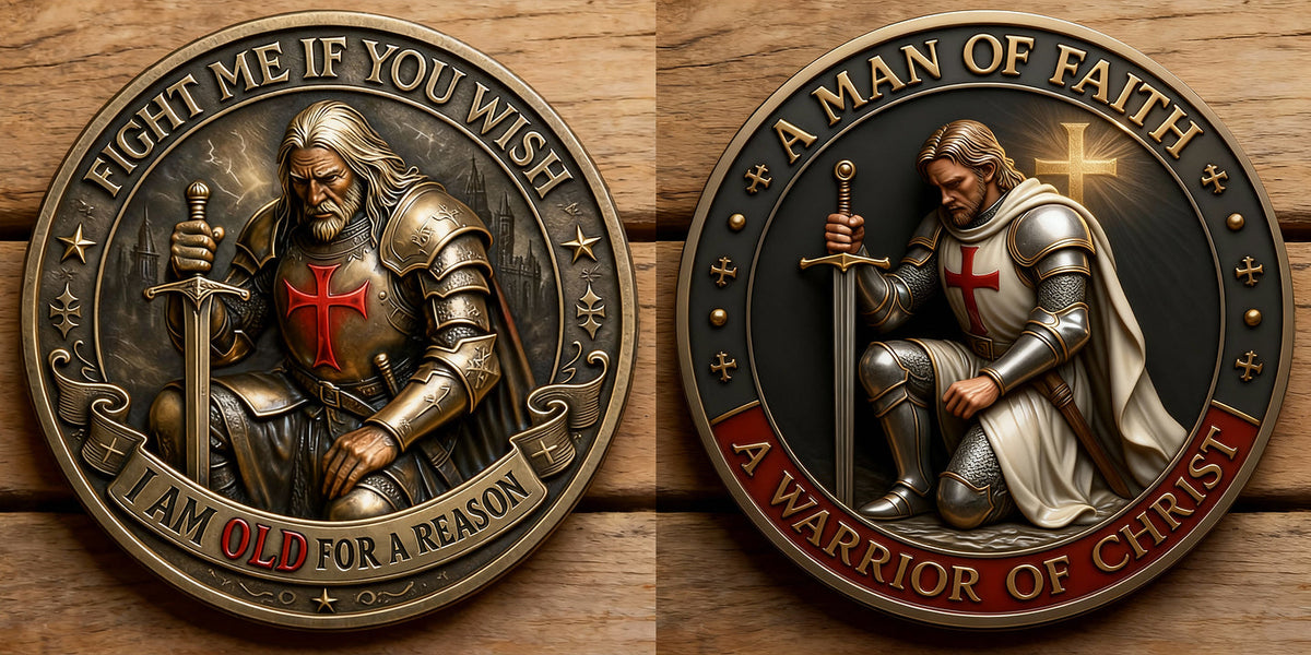 🎉Last Day 49% OFF -⚔️ “Old Knight – A Warrior of Christ” Commemorative Coin 🛡️