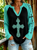 Women's Faith Stand Up Collar Casual Shirt