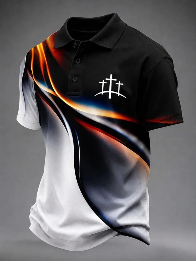 Men'S Retro Faith Commemorative Short Sleeved Shirt