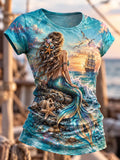 Women's Retired Mermaid Pirate Soul Beach Life Women's T-Shirt