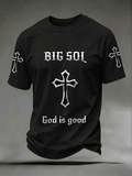 Religious Belief Cross Casual Printed Round Neck T-Shirt
