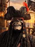 Men's Retro Fun Pirate Skull Print Face Mask