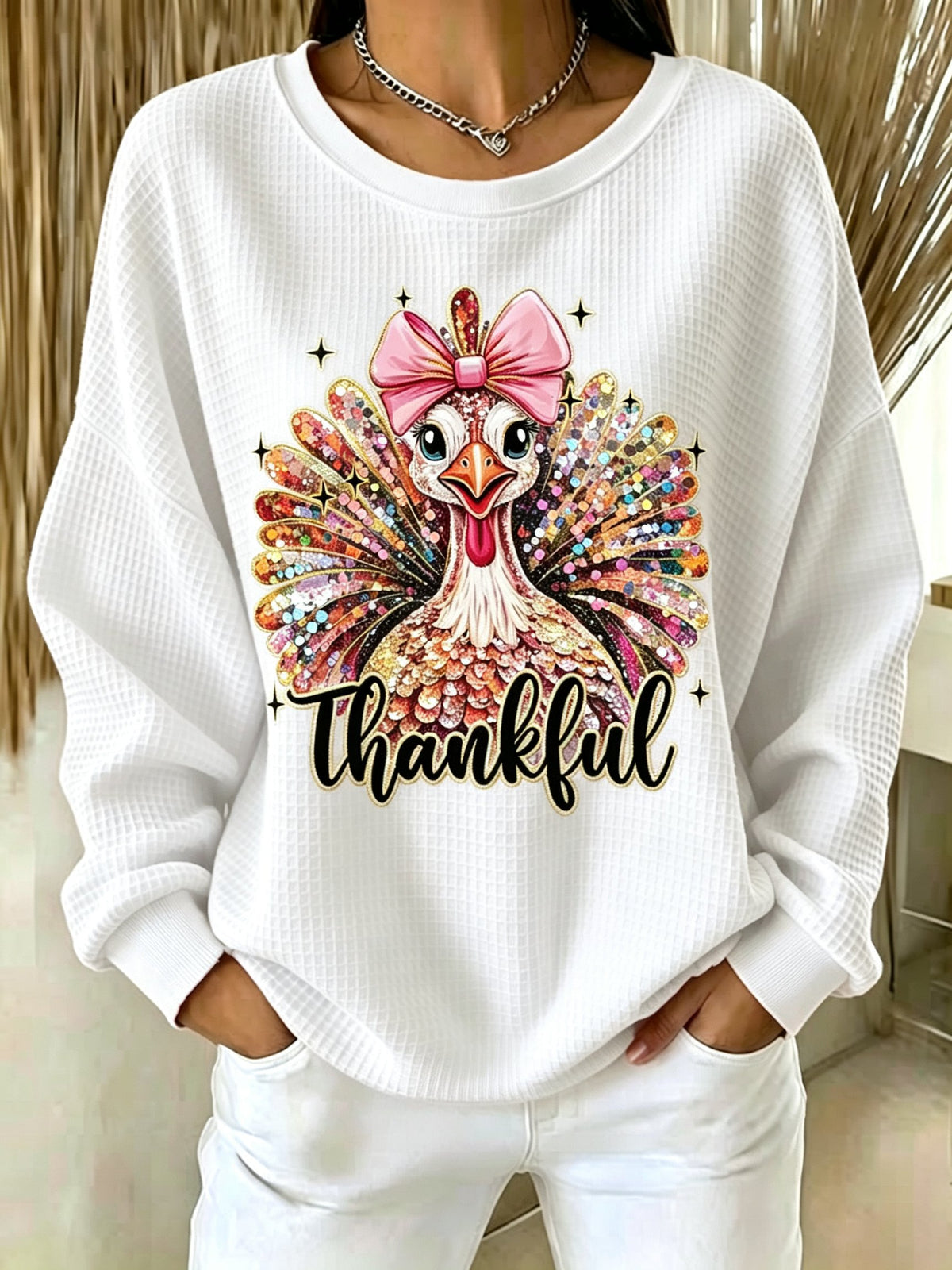 Women's Thanksgiving Print Sweatshirt