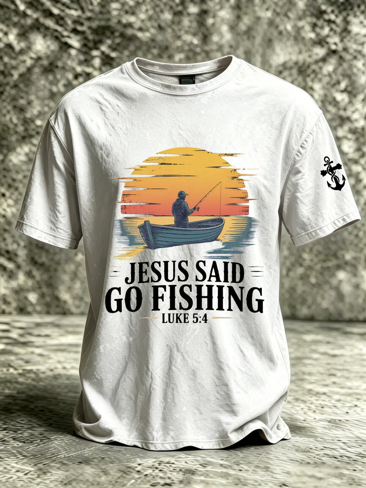 Men's Fishing Faith Graphic Casual Top