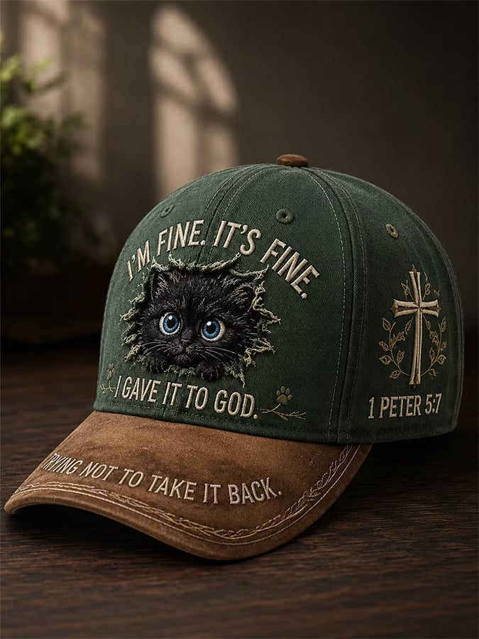 Distressed Denim Kitten Hat
