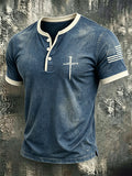 Men'S Faith Cross Washed Henry Shirt