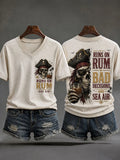 Women's 'Runs On Rum, Bad Decisions, And Sea Air' V-Neck T-Shirts