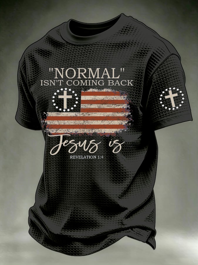 Men's  ““Normal Isnt Coming Back”” waffle knit T-shirts