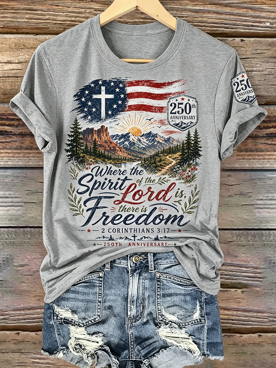 250Th Anniversary Faith Commemorative Printed Round Neck Top In The United States