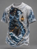 ⚡ 🌩️"Stormy Waters" Torn Effect Pirate Ship Tee⚓