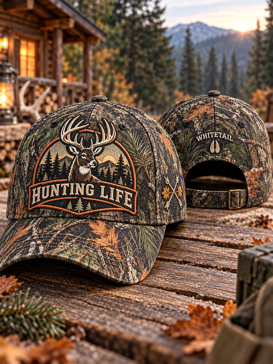 Hunting Life Woodland Camo Buck Baseball Cap