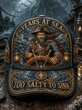 Retro “OLD SALT“ Captain Art Printed Baseball Cap