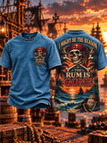 🦜 "The Rum Is Gone" Vintage Pirate Rum & Sunset T-Shirt