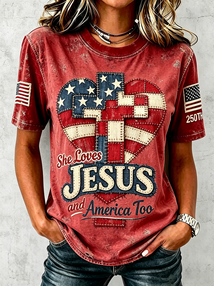 250th Anniversary Faith Printed Top for American Women