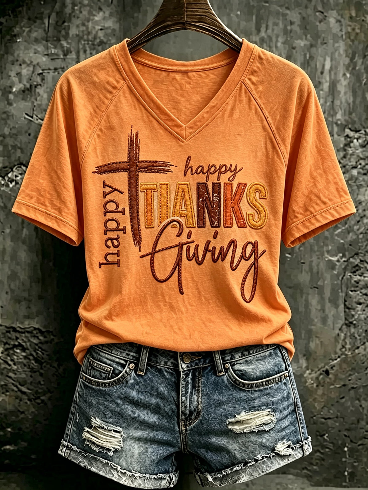 Women's Thanksgiving Print Casual T-shirt