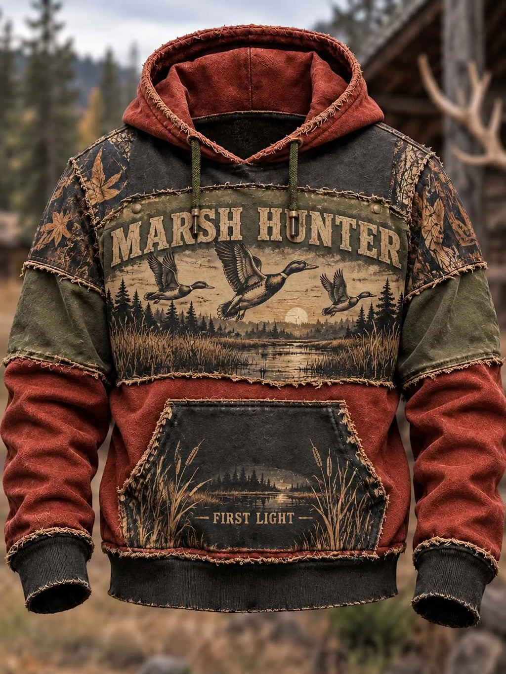 🦆🌅 Marsh Hunter First Light Duck Hunting Hoodie