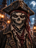 Men's Retro Fun Pirate Skull Print Face Mask