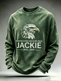 Men'S Jackie The Eagle Print Waffle Long Sleeve Top
