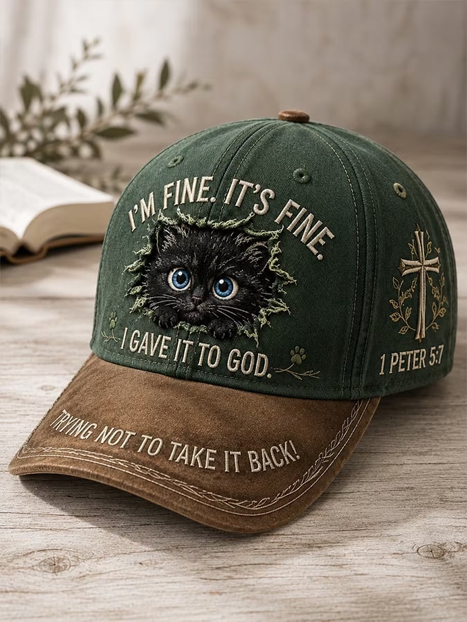 Distressed Denim Kitten Hat