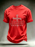 Men'S Jesus Cross Printed Casual T-Shirt