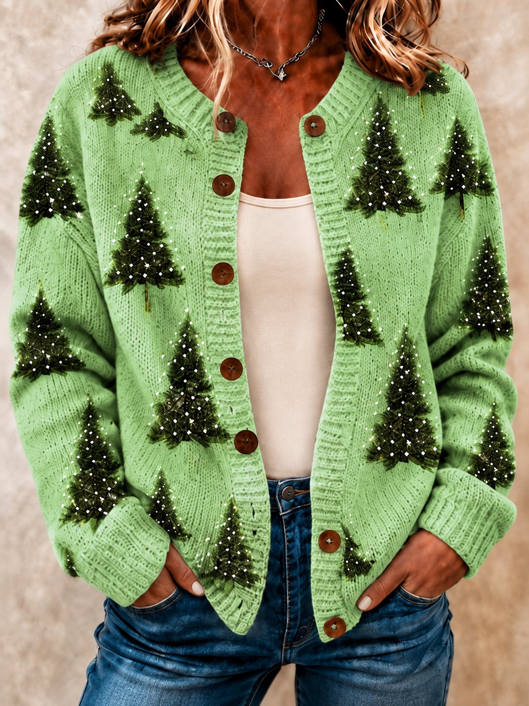 Women's Casual Christmas-Print Top