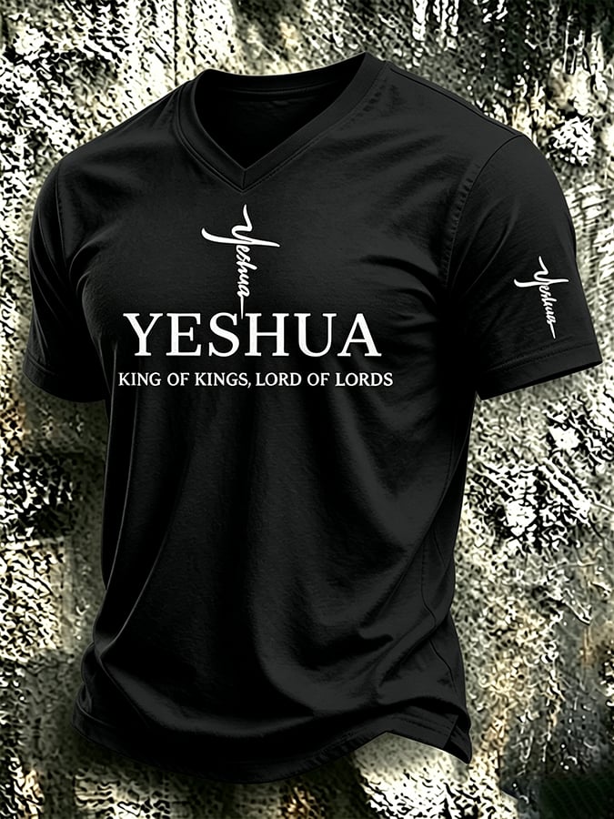 Men's Yeshua King Of Kings Lord Of Lords Print Casual T-shirt