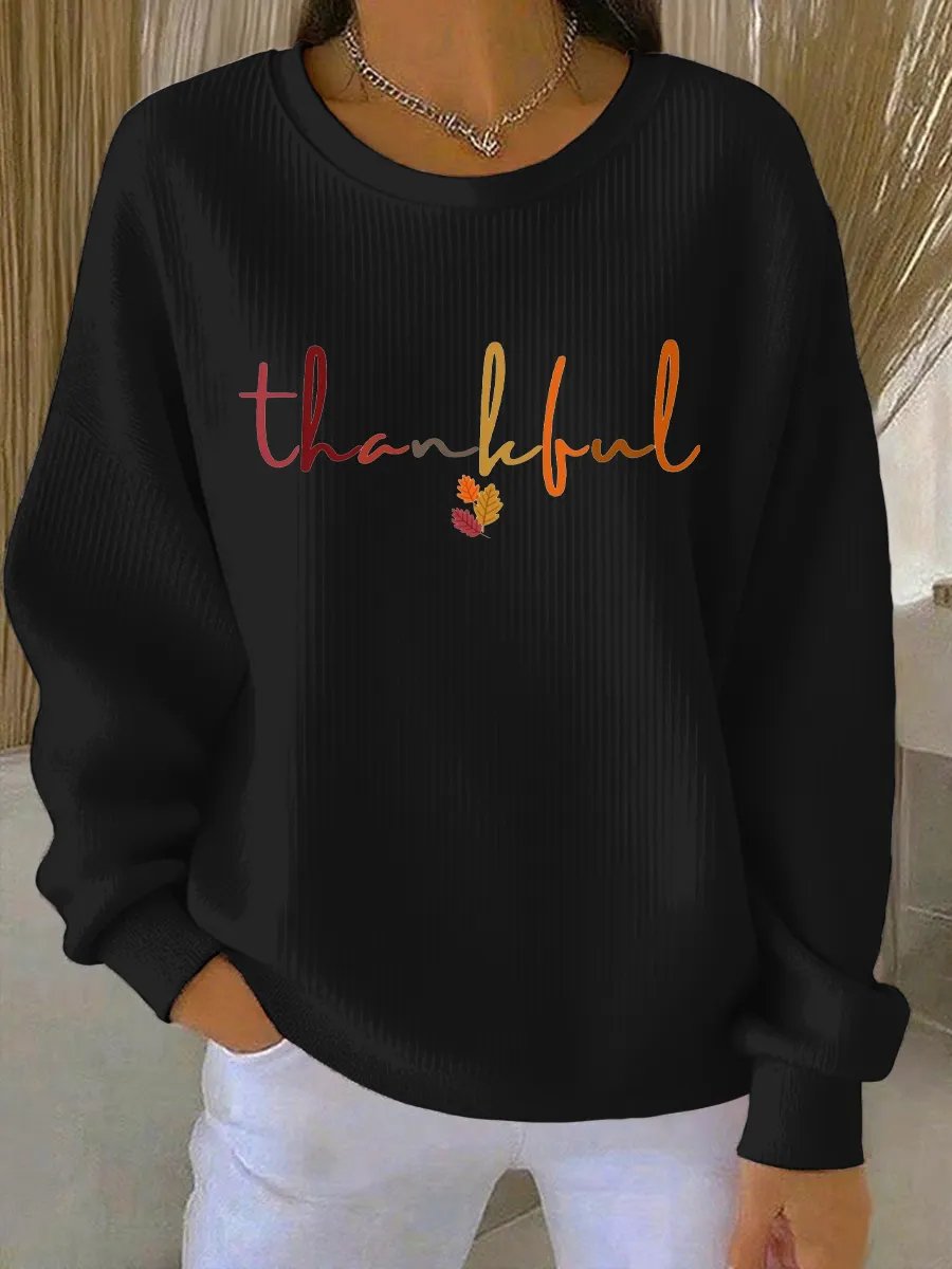 Women's Vintage Thanksgiving Print Sweatshirt