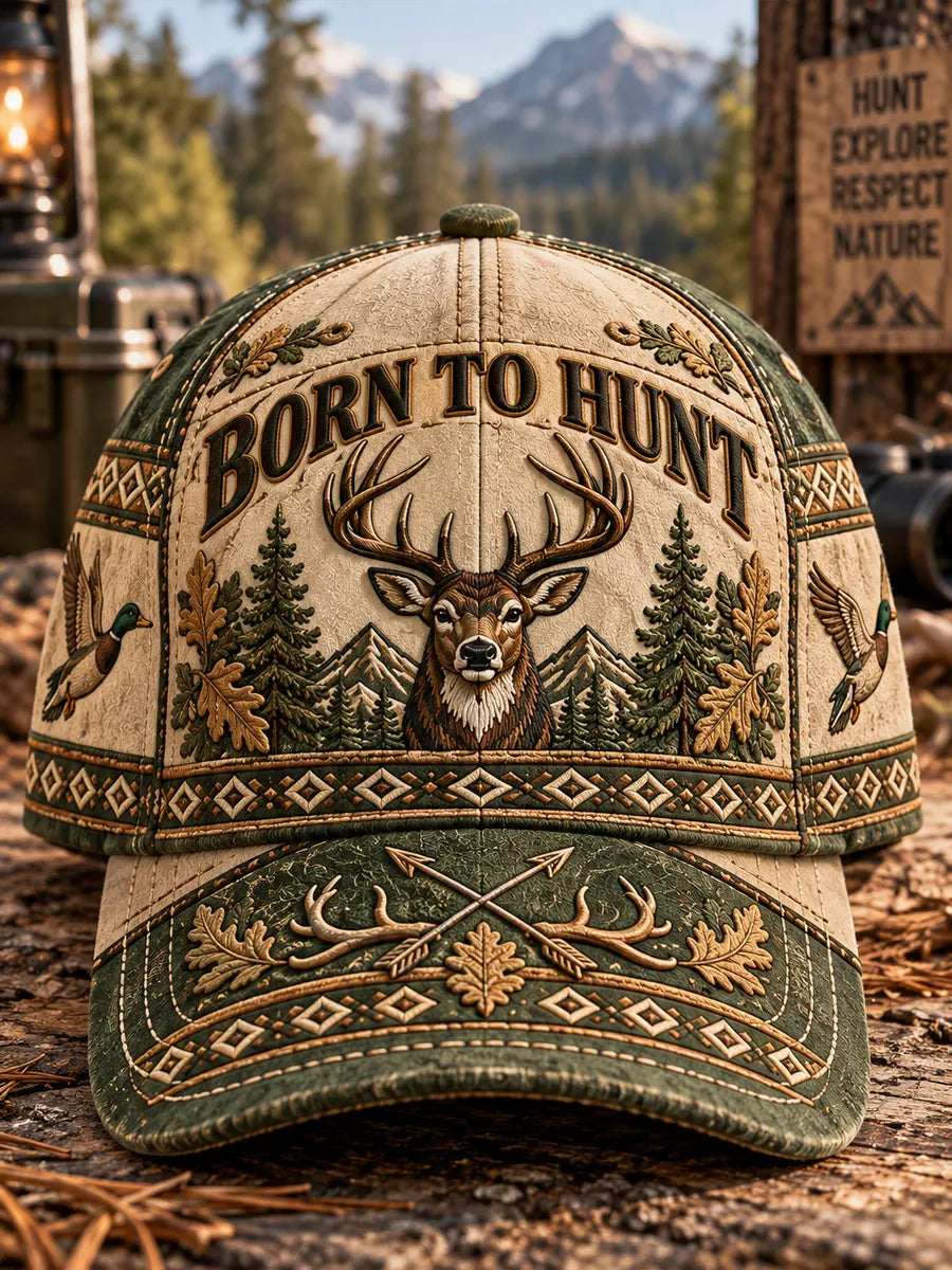 Retro Hunting Season Art Printed Baseball Cap