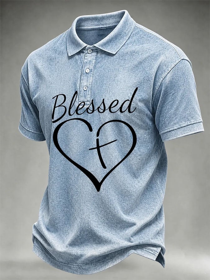 Men's Print Casual Polo Shirt