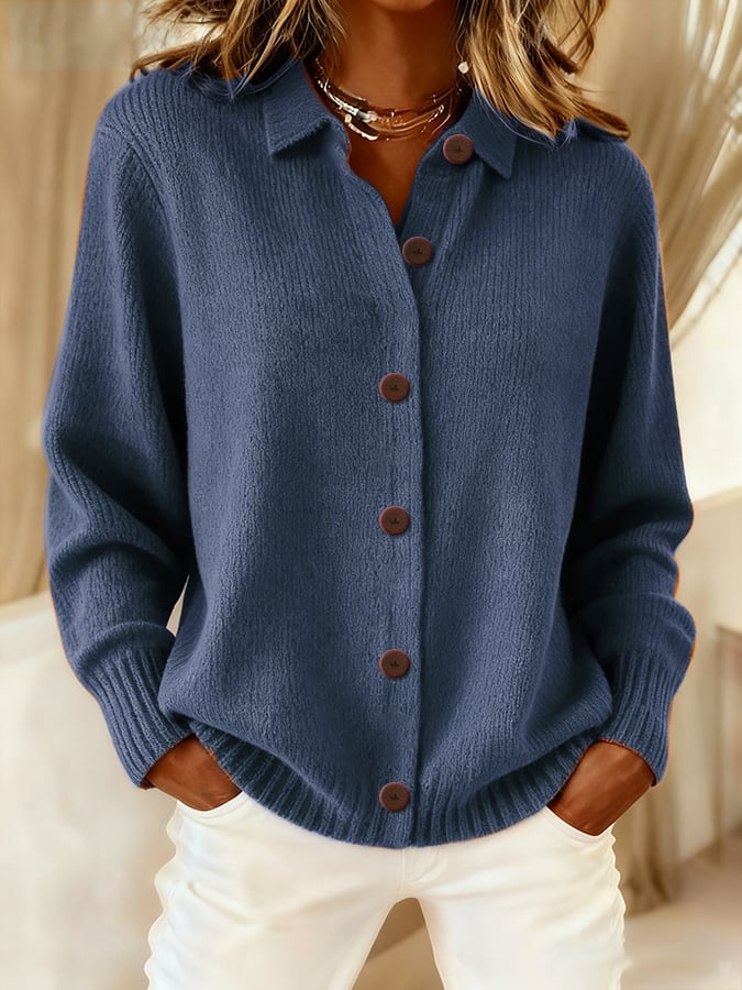 Women's Casual Solid Color Multi-Color Autumn And Winter Cardigan