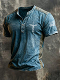 Men'S Faith Cross Washed Henry Shirt