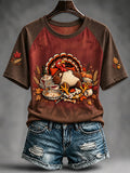 Women'S Thanksgiving Print Short-Sleeve T-Shirt