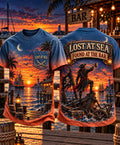 Lost At Sea Found At The Bar Pirate Sunset Graphic Tee 🏴‍☠️