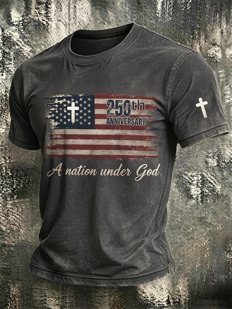 A Nation Under God, American Flag Art T-Shirt