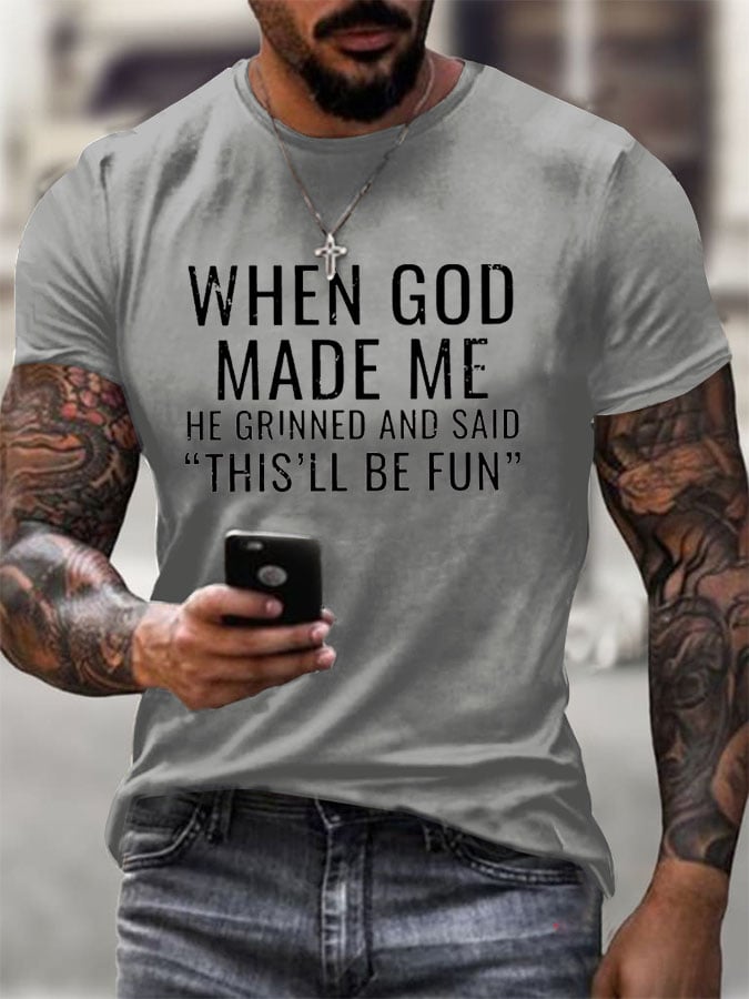 Men's Retro Print Short-Sleeve T-Shirt