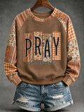 Women's PRAY Print Casual Sweatshirt