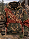 🦌🧭 Chasing The Wild Deer Antler Compass Hoodie