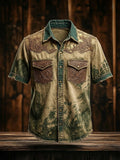 Men's Religious Beliefs Western Style Printed Casual Short Sleeved Shirt