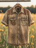 Men's Religious Beliefs Western Style Printed Casual Short Sleeved Shirt