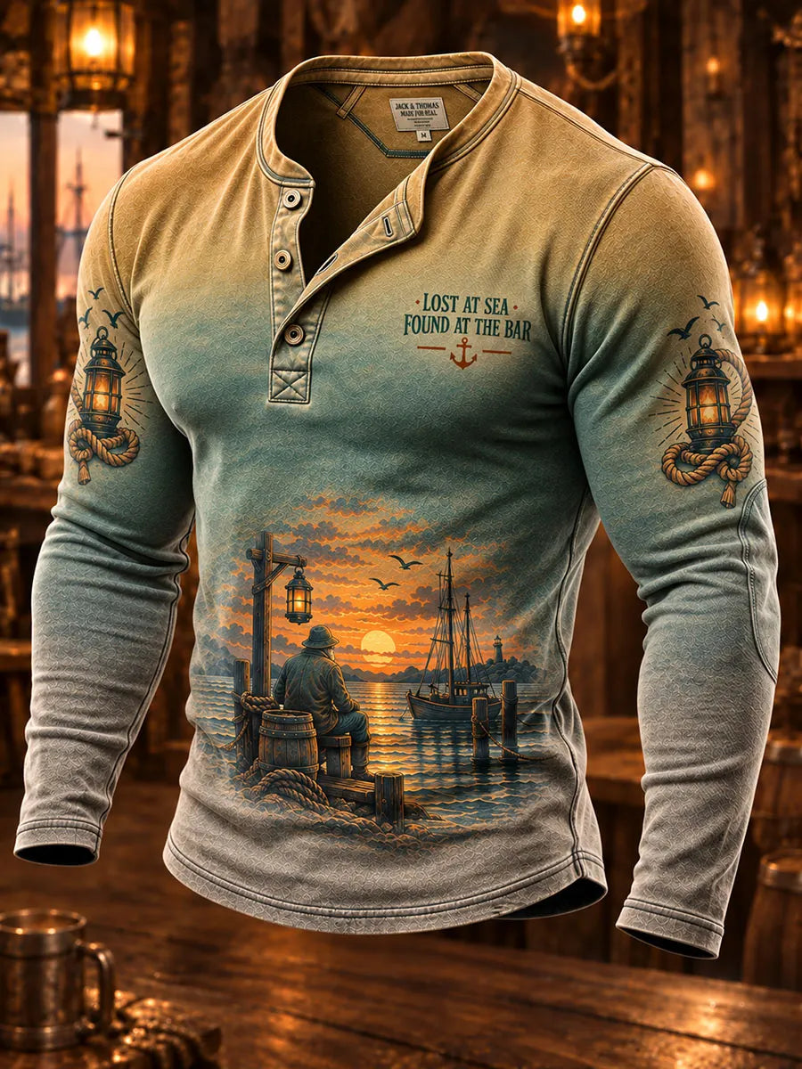 Men’s Old Salt & Lantern Long Sleeve Henley