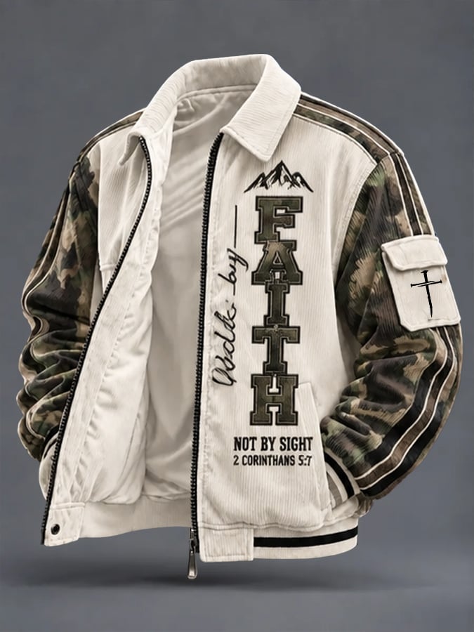 Men's Faith Print Casual Jacket