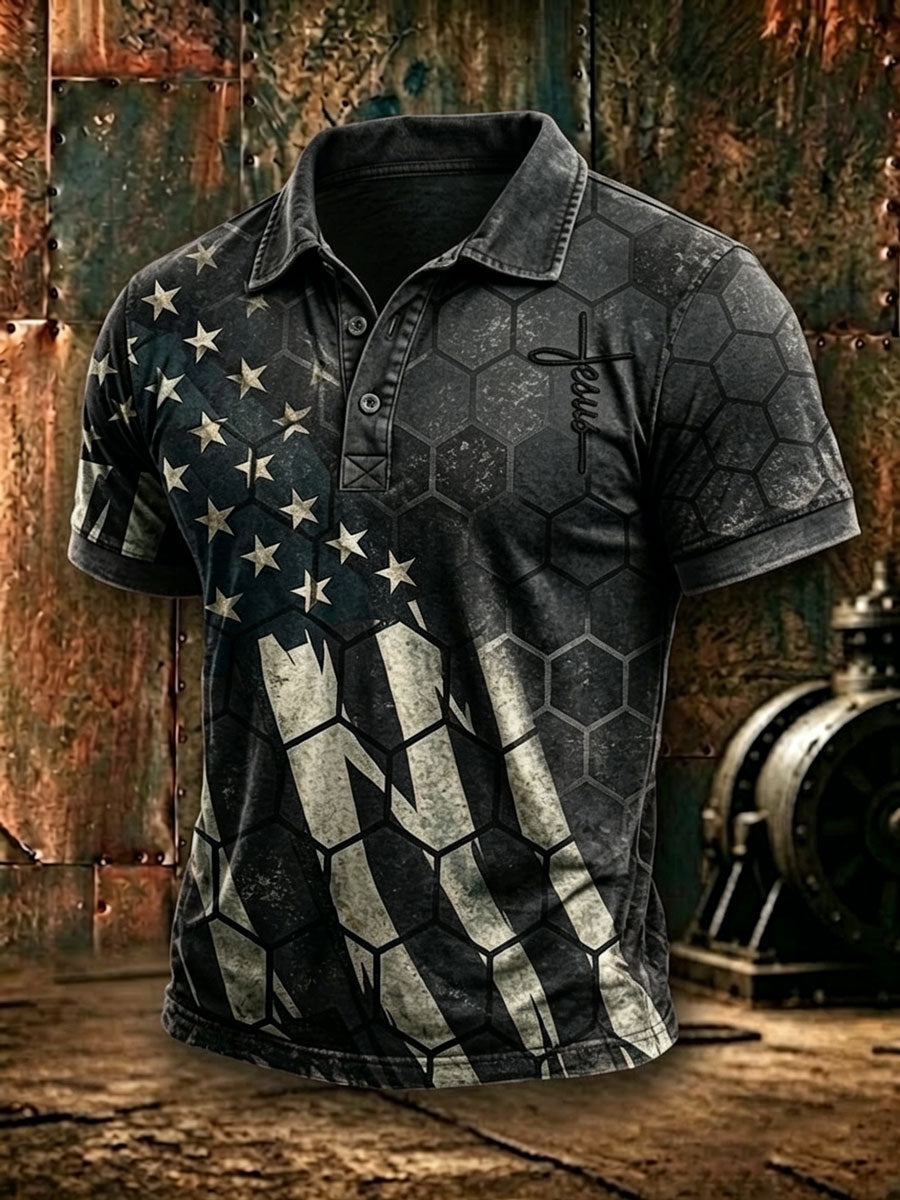 Men'S Independence Day Faith Casual Polo Shirt