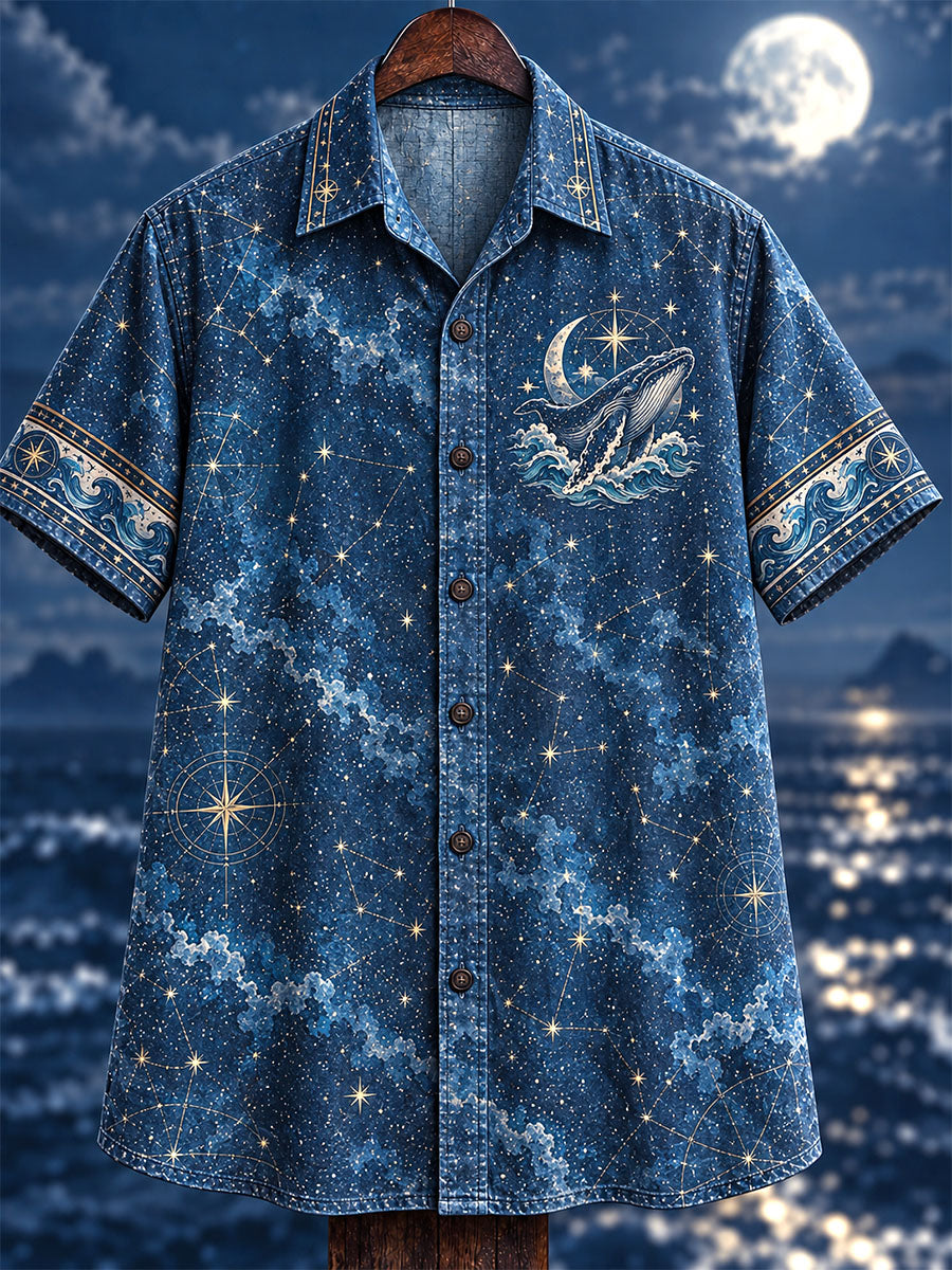 Where Stars Meet the Sea Whale Short-Sleeve Shirt