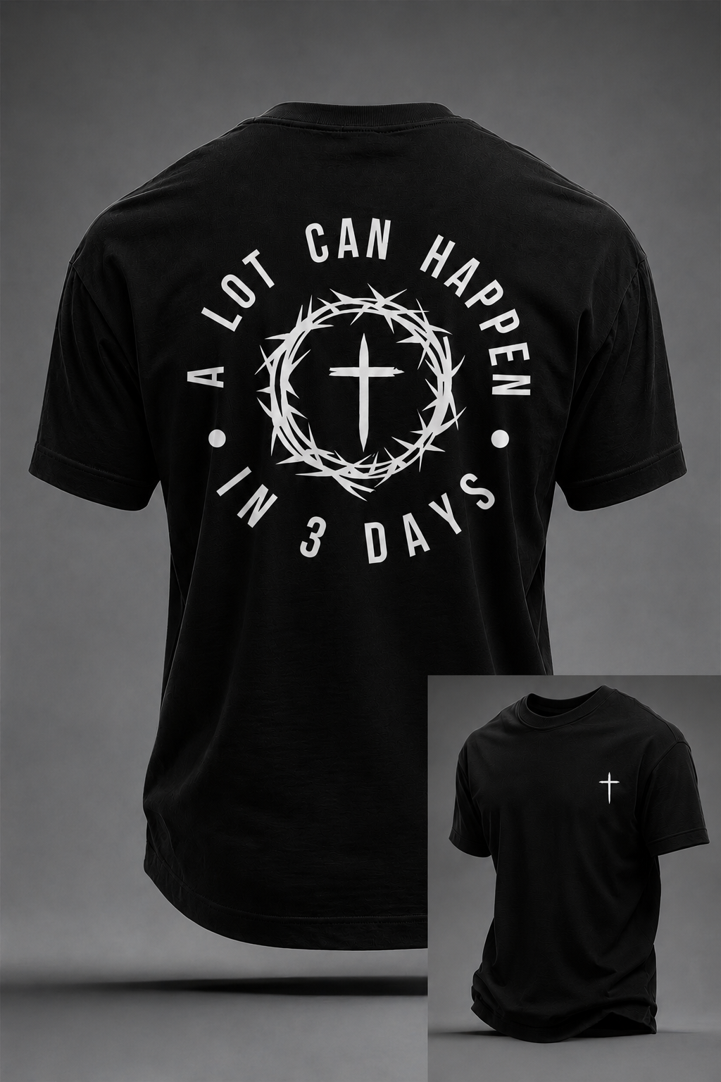 Men'S Casual Faith“A Lot Can Happen In 3 Days”Print Polo T-Shirt