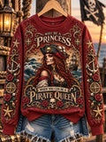 Women's Old Salt Pirate Queen Art Print Casual Sweatshirt