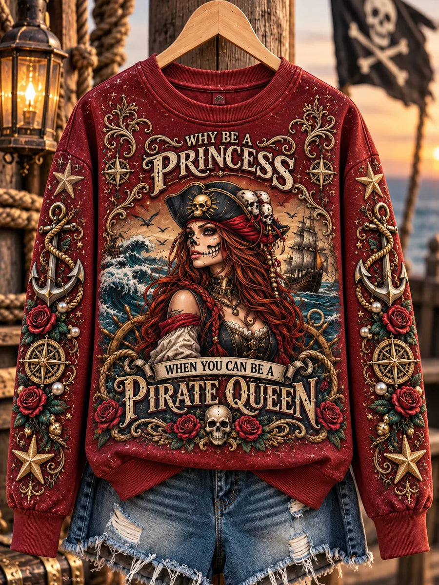 Women's Old Salt Pirate Queen Art Print Casual Sweatshirt