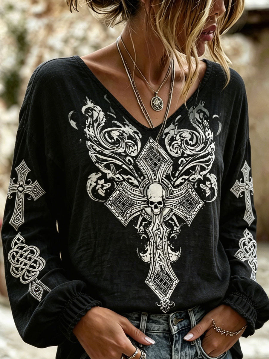 Retro Viking Style faith Printed Women'S Shirt
