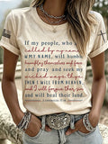 Women's US Flag Faith Print Casual Top